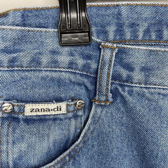 ZanaDi Jeans Womens 18 Flare Bell Bottoms Hippie Raw Hem Hearts VTG Y2K - Picture 4 of 10
